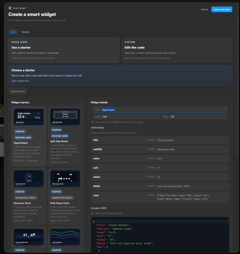 Nutzer können aus verschiedenen Widgets auswählen, die sie dann an ihre eigenen Bedürfnisse anpassen können.  (Screenshot: Tobias Költzsch/Golem)